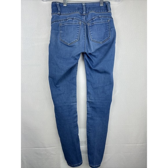Wax Jeans Butt I Love You Size 0 Skinny Medium Wash Low Rise Denim Blue Stretch - Picture 9 of 9